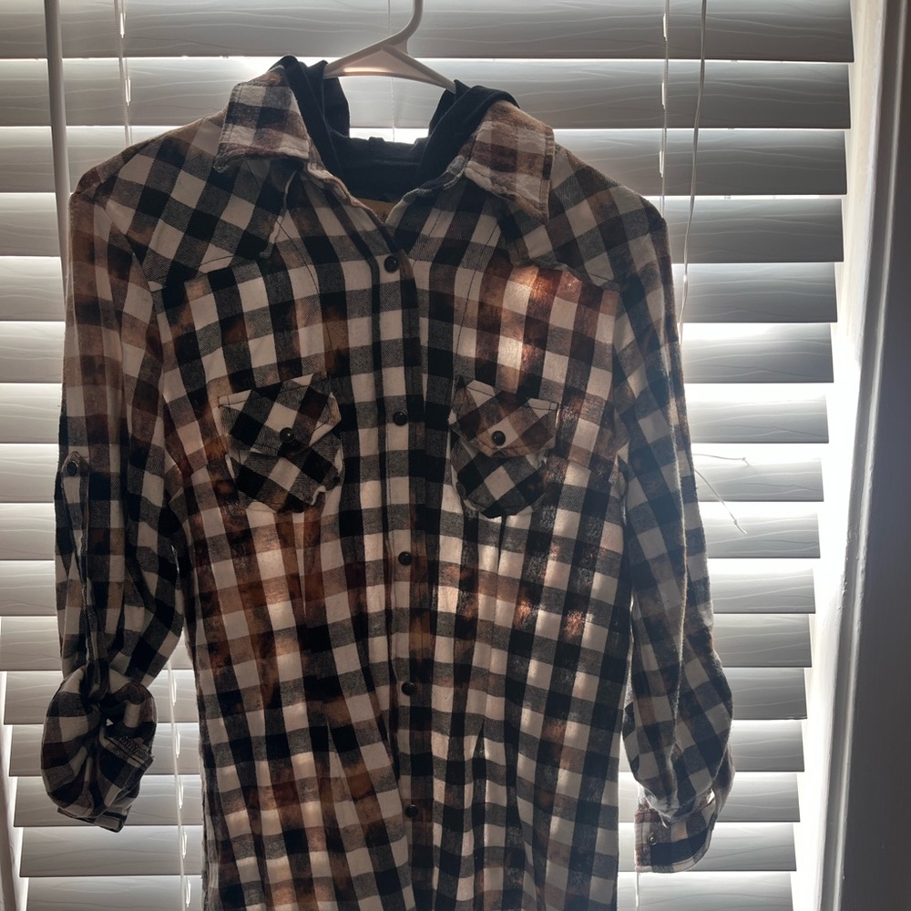 Womens Flannel hooded jacket